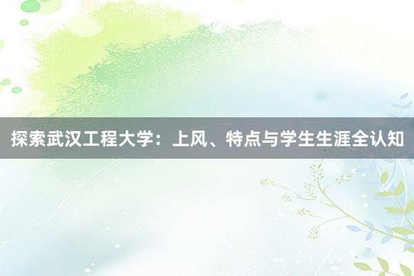 探索武汉工程大学：上风、特点与学生生涯全认知